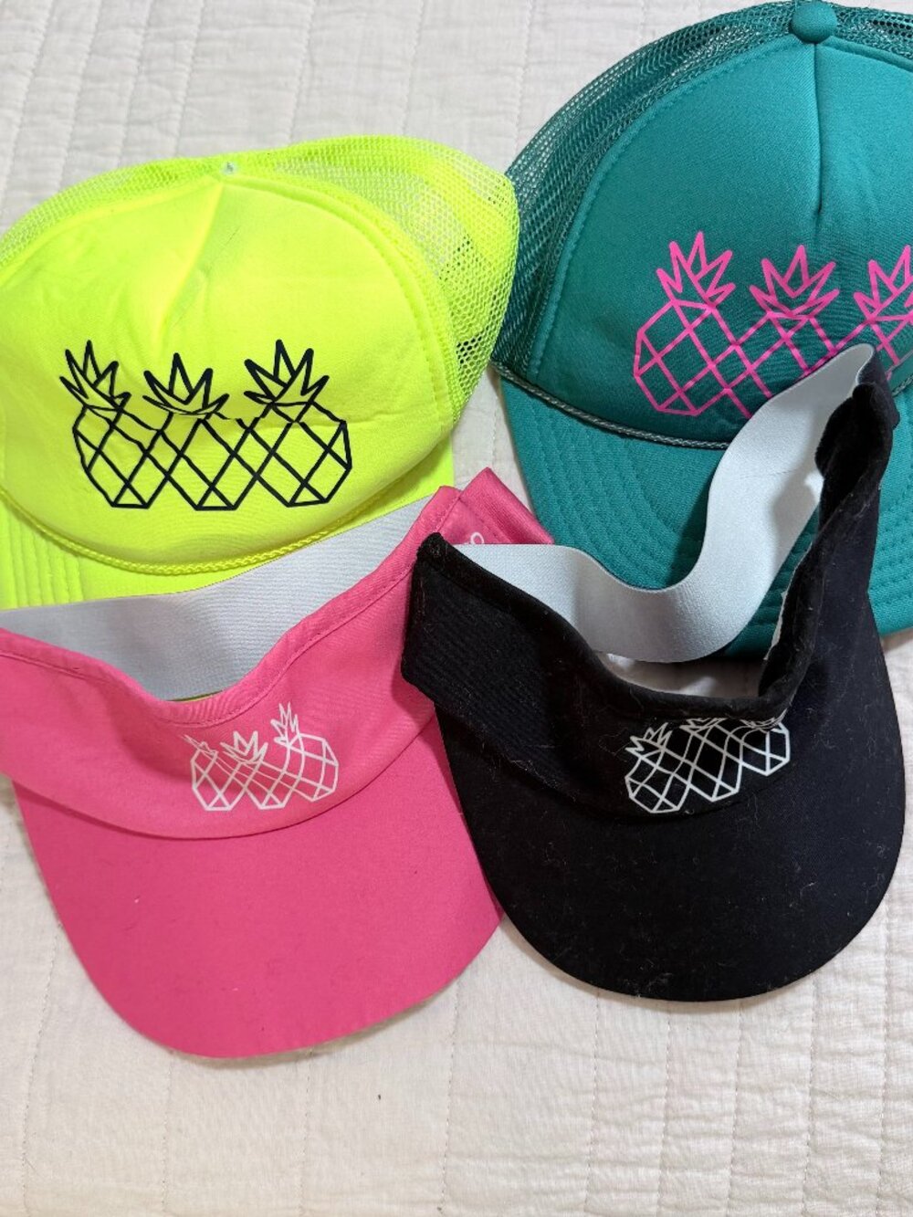 Tres Piñas Trucker Hats & Visors Bundle Neon Pink Black Teal